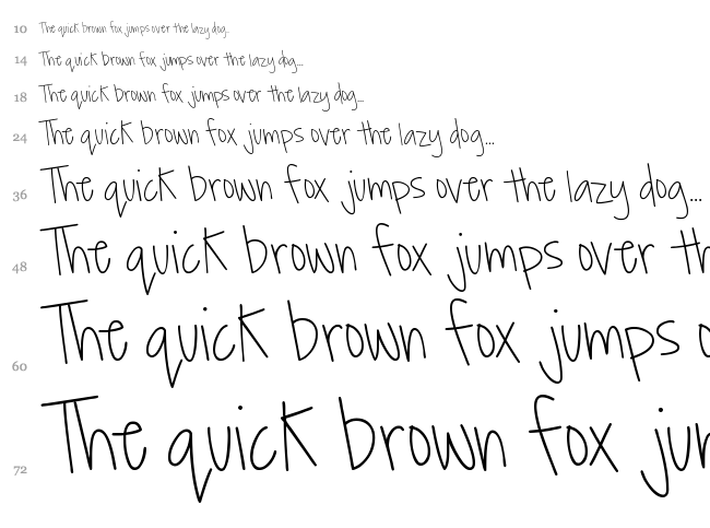 MTF Jana G font waterfall
